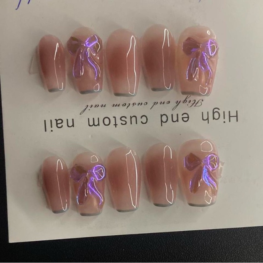 Handmade Bow Press-On Nails